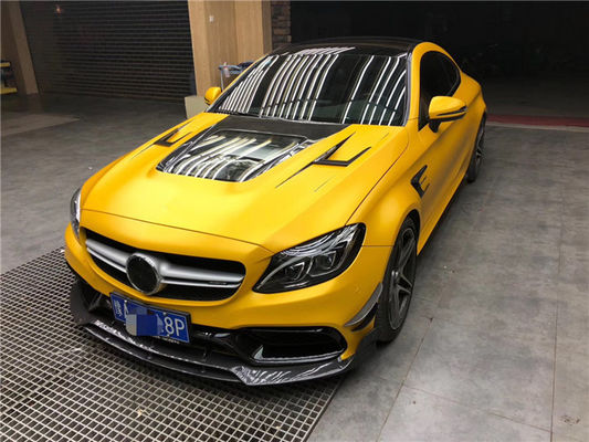 ผ้าคลุมใยคาร์บอนสําหรับ Benz C63 Coupe วัสดุใยคาร์บอน C63 ใยคาร์บอน Hood Hood