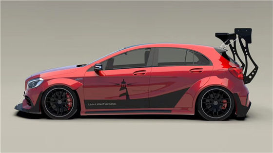 สําหรับ Mercedes AMG A45 คาร์บอน ไฟเบอร์ คอร์ดี้ คิต A45 อัพเกรดท็อปสไตล์หน้าเปลือก Diffuser Spoiler Wide-body Kit