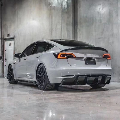 สายคาร์บอนไฟเบอร์คุณภาพสูง MODEL 3 สายคาร์บอนไฟเบอร์คอร์ด คิตสําหรับ MODEL 3 หน้าเปลือกด้านหลัง Diffuser Spoiler