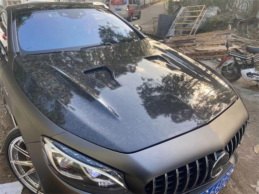 สําหรับ Benz W217 S-Class Coupe ผ้าคลุมใยคาร์บอน Cursory W217 ปรับปรุง MSY Style ผ้าคลุมเครื่อง
