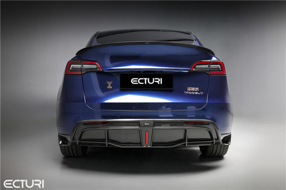 ชิ้นส่วนรถยนต์ ชุดร่างกายใยคาร์บอนสําหรับเทสลา MODEL Y MODEL Y Upgraded Ecturi Style ชุดร่างกายหน้าเปลือก Diffuser Spoiler