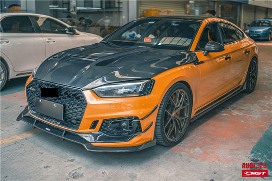 สิ้นส่วนรถยนต์สําหรับ Audi A5 S5 RS5 โฮดไฟเบอร์คาร์บอน A5 S5 RS5 ปรับปรุงกระบวนการโปร่งใส