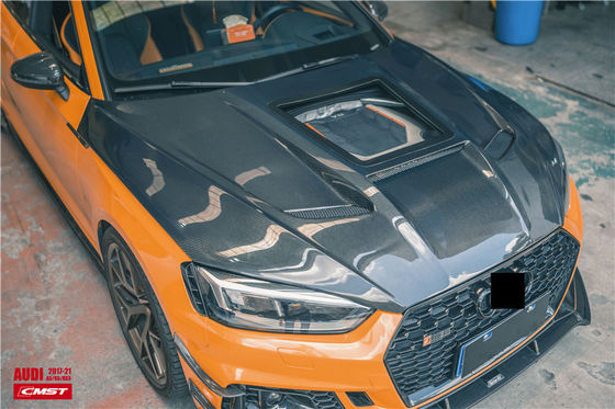 สิ้นส่วนรถยนต์สําหรับ Audi A5 S5 RS5 โฮดไฟเบอร์คาร์บอน A5 S5 RS5 ปรับปรุงกระบวนการโปร่งใส