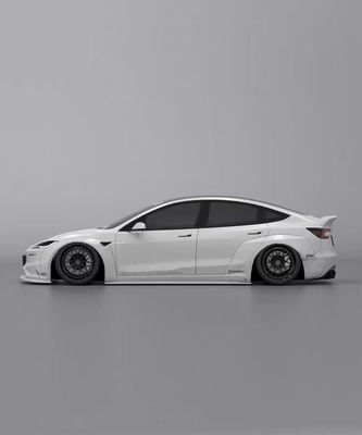 2020- Tesla Body Kit Resin Fiber LB Style Tesla Model 3 สปอยเลอร์ ดิฟฟิวเซอร์ฝีปากด้านหน้า