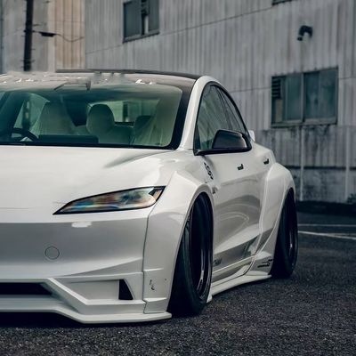2020- Tesla Body Kit Resin Fiber LB Style Tesla Model 3 สปอยเลอร์ ดิฟฟิวเซอร์ฝีปากด้านหน้า