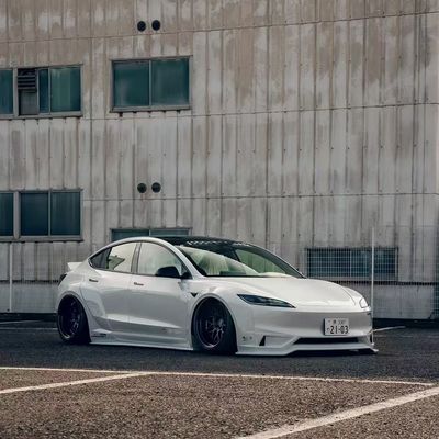 2020- Tesla Body Kit Resin Fiber LB Style Tesla Model 3 สปอยเลอร์ ดิฟฟิวเซอร์ฝีปากด้านหน้า