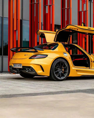 สําหรับ Mercedes SLS R197 คาร์บอน ไฟเบอร์ คอร์ดี้คิต SLS อัพเกรด สีดํา ซีรีสไตล์หน้าและหลัง