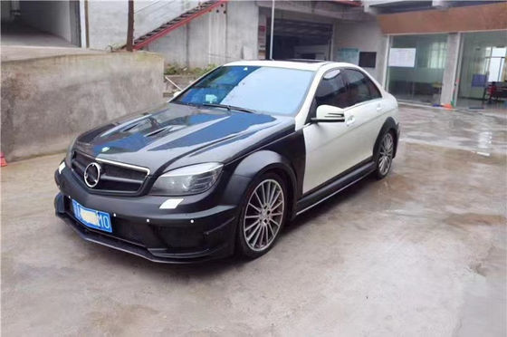 สําหรับ Mercedes W204 C63 Body Kit W204 อัพเกรดซีรีส์สีดํา สไตล์หน้าและหลัง