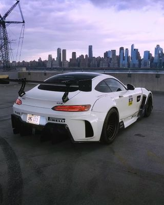 สําหรับ Mercedes AMG GT Carbon Fiber Widebody Kit AMG GT อัพเกรด CBE สไตล์หน้ากระจายริมฝีปาก Spoiler Widebody Kit